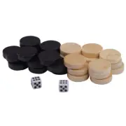 32Pcs Wooden Drafts & Checkers Chess Piece for Kids Board Game for Kids MU