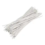 50PCS 20AWG Double-Ended Tinned Connector Wire 1 Pin 10CM Jumper Wire White