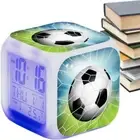 Plastic Digital Clock Colorful Lights Table Clock Soccer Clock Kids Gift