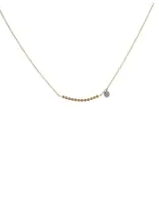 Meira T 14K 0.03 ct. tw. Diamond Beaded Bar Necklace