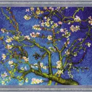 Van Gogh's Almond Blossom Cross Stitch Kit - 15x11" - 14ct White AIDA - Multi-Co