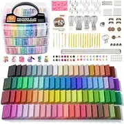 Polymer Clay, 82 Colours Oven Bake Modeling Clay, Creative Clay Kit with 19 Clay Tools and 16 Kinds of Accessories, Non-Toxic, Non-Sticky, Ideal DIY Art Craft Clay for Kids Adults