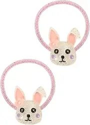 Vaguelly Hair Ties for Girls 2 Pack Soft Elastic Hair Band Ropes in Bunny Style Safe and Fun for Toddlers and Boys and Girls