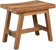 LUXI 45CM Hight Teak Rectangular Outdoor Stools, Solid Wood Dining Room Stool, Dining Chair for Kitchen Dining Room