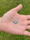 Hinged Nose Daith Septum Ear Clicker Hoop Natural Diamonds & Turquois 14k Gold