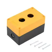Push Button Switch Control Station Box 22mm 2 Holes Yellow and Black