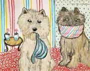 Cairn Terrier in Quarantine 13x19 Wall Pop Art Print Dog Signed by Artist KSams