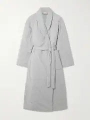 [Skin] Skin - Oasis Organic Cotton-jersey Robe - Light gray - 1 1 Gray
