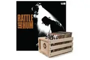Crosley Record Storage Crate & U2 Rattle And Hum - Vinyl Album Bundle