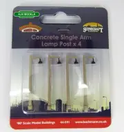 BNIB OO Gauge Bachmann 44-591 Concrete Single Arm Lamp Post (x4) - Dummy Lamps