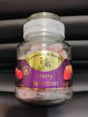 Cavendish & Harvey 10.5oz BERRY SELECTION Candy Drops Glass Jar