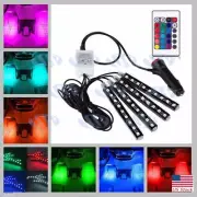 RGB Colored LED Glow Interior Car Kit Under Dash Foot Floor Seat Accent Light US
