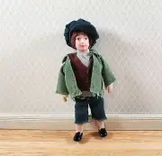 Dollhouse 1800s Poor Boy Son Doll Porcelain Semi-Poseable 1:12 Scale Family