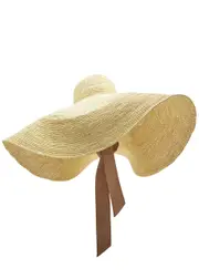 Sensi Studio Glamour Wide Straw sun hat - Natural S
