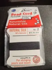 Silk Cord Griffin Beading Stringing Thread Black No. 2 0.45mm