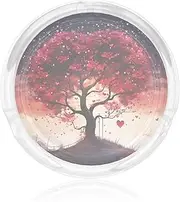 Glass Ashtray for Cigarettes Portable Decorative Modern Cigarette Ash Tray Love Tree Round Cigar Ashtrays Holder Cute Cool Tabletop Ashtray for Office Home Indoor Outdoor