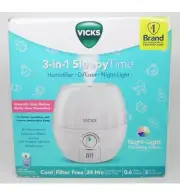 VICKS 3-in-1 Sleepy Time Humidifier Diffuser Night-Light 7 Soothing LED Colors