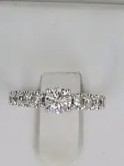 1.50 CARATS SOLITAIRE 0.85 CENTER 14 KT WG RING