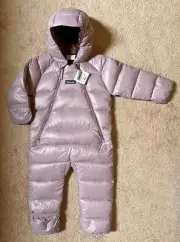 Patagonia Infant Hi-Loft Down Sweater Bunting Snowsuit Lilac Girl 12-18 Months