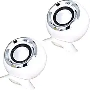 ARTIBETTER 2pcs Mini Computer Speaker Portable Music Speaker for Home/Office/car White
