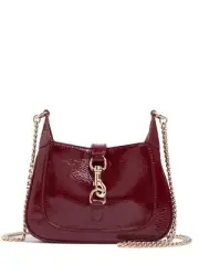 GUCCI Jackie Notte Mini $3980 Rosso Ancora Patent Leather Shoulder Bag New