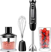 Electric Hand Blender Set 4-in-1, 800 Watt 304 Stainless Steel Multifunctional Blender with Purée Stick 600 ml Mixing Cup 500 ml Food Chopper for Baby Food Salads Soup Mixer Coziselect