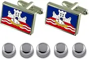[Select Gifts] Shirt Dress Studs Belgrade City Serbia Flag Cufflinks