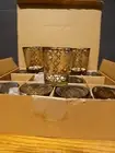 NIB 12 Richland Gold Mercury LATTICE Glass Votive Candle Holders FREE SHIPPING