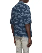 Script Bowling Shirt Blue
