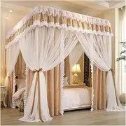 Bed Canopy Bedroom Mosquito Net for 5ft/1.5m Bed, Princess Style Deluxe Bed Curtain, Easy to Install Bed Canopy (Color : Style 1, Size : 150x200x200cm)