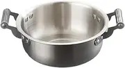 Folpus Korean Ramen Pot, Stockpot,Multipurpose Double Handle Household Fast Heating Stainless Steel Kitchen Cookware,Seafood Pot, 20cm