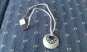 Lia Sophia Silver Lining 16-19" Necklace Leather Cord and cut Crystal NWT