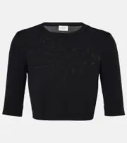 [Saint Laurent] Saint Laurent Cropped wool top UK 10 black