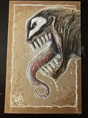 VENOM Original Art by Chris McJunkin Acrylic on Chipboard 2025 NEW!
