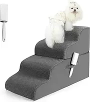 Dog Stairs- 4-Tiers Steps Ramp High Bed and Couch, Dog Ramp with Stable Non-Slip Fabric Cover, Pet Stairs for Small Dogs and Cats or Pets Joints, GPT-GEN-WRL-3 BJQ
