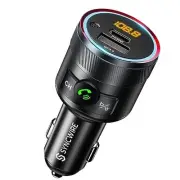 Bluetooth 5.4 FM Transmitter for Car, 38W PD&QC3.0 Dual USB Charging