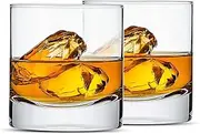 Luminthra Large 13 Oz Crystal Whiskey Glasses, Set of 2 - Heavy Base Rocks Glasses for Bourbon, Scotch, and Cognac (2 SET)