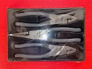 SNAP ON Tools USA NEW DARK TITANIUM 3 Piece Soft Grip Pliers Set PL347ACFDT
