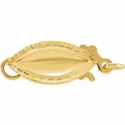 14K Yellow Gold Single Strand Fish Hook Pearl Bead Clasp Stringing