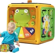 Shape Sorting Cube | Learning Cube with Music | Portable Musical Drum Shape Sorter, Sensory Development Learning Toy Whack-a-Mole Games for Holiday Birthday