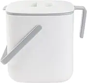 BLUE GINKGO Kitchen Compost Bin - 0.69 GAL / 2.6L Easy Clean Food Waste Bin for Kitchen with Handles | Countertop Compost Bin Kitchen Food Scrap Pail Bucket (Made in Korea) - White