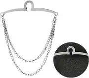 [NUEAYMS] Men Tie Chain Double Chains Shirt Blouses Necktie Link Chain Buckle Metal Tie Clips Business Wedding Accessories