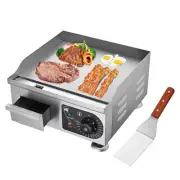 WeChef 1800W 14" Electric Countertop Griddle Flat Top Commercial Restaurant BBQ