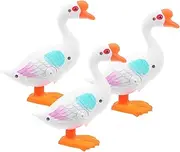 Hohopeti Adorable Clockwork White Goose 3 Pcs Jumping Toys Preschool Educational Toy Easter Christmas