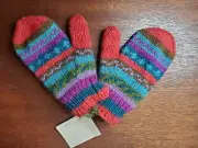 Lost Horizons Made in Nepal 100% Wool Fleece Lined Kids Mittens Size S/M - NWT
