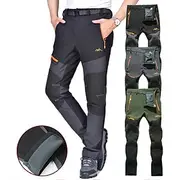 Men's Fleece Lined Pants Hiking Pants Trousers Softshell Pants Winter Outdoor Thermal Warm Waterproof Windproof Insulated Lightweight Bottoms 5 Zipper Pockets