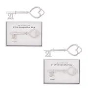 2PK Gibson Gifts Womens Equilibrium Silver Plated 21st Birthday Key Gift Box