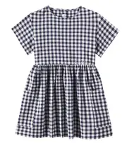 [Il Gufo] Il Gufo Gingham cotton dress Y 14 blue