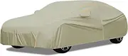 Dustproof Car Cover Compatible with Chevrolet Silverado | Outdoor car Cover, Waterproof, Sun-Proof, rain-Proof and Snow-Proof Four-Season Covers with Door Zipper(Khaki)