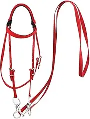 Horse Headstall and Reins, Rope Adjustable Headstall Horse Bridle, Equine Supplies Harness Ranch Rope, Safety Rein Animal Bridle for Stable Riding